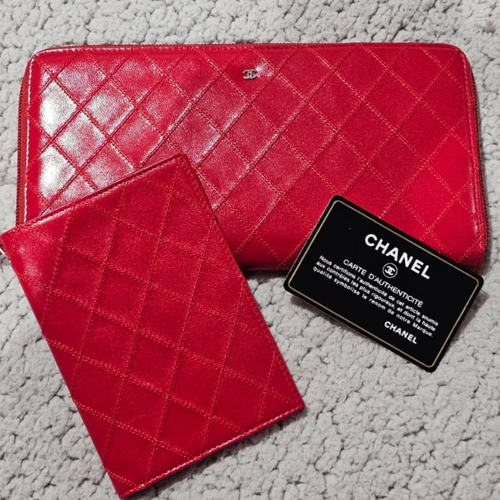 Chanel Red Travel Wallet